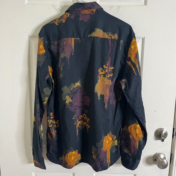 $228 John Varvatos Rodney Long Sleeve Buttondown Cotton Floral Shirt size M NWT - Picture 9 of 12
